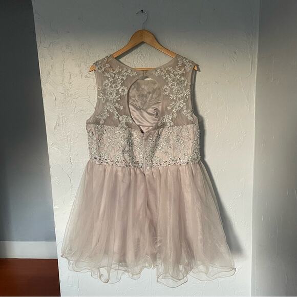Charming Lace Tulle Fairy Mini Dress in Soft Pink Balletcore Ballet Core sz 12 - Picture 2 of 11